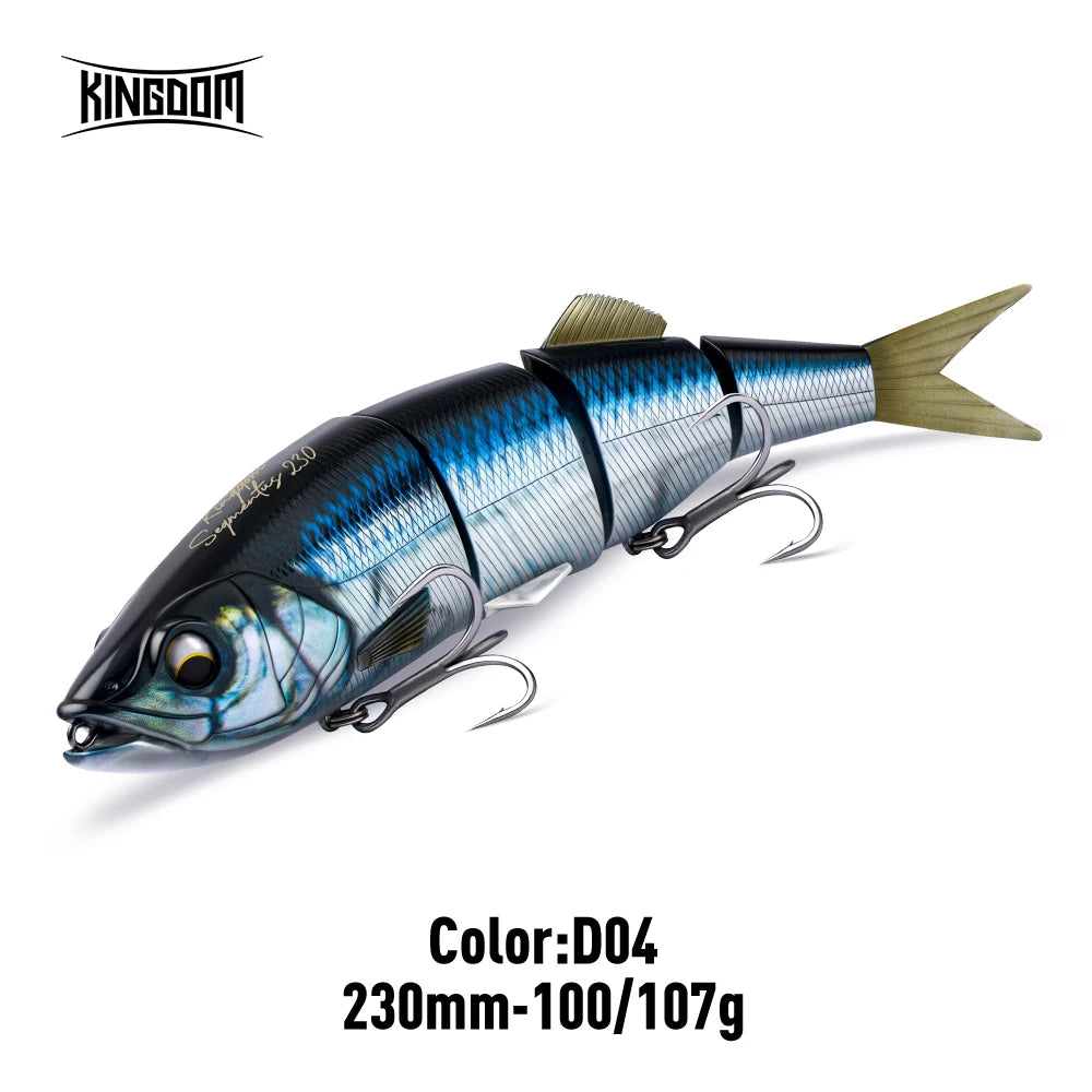 Kingdom DIY Jointed Bait 230mm 100-107g Floating Sinking Fishing Lure 4 Sections Multi Joint Hard Bait Swimbaits Bass Fishing