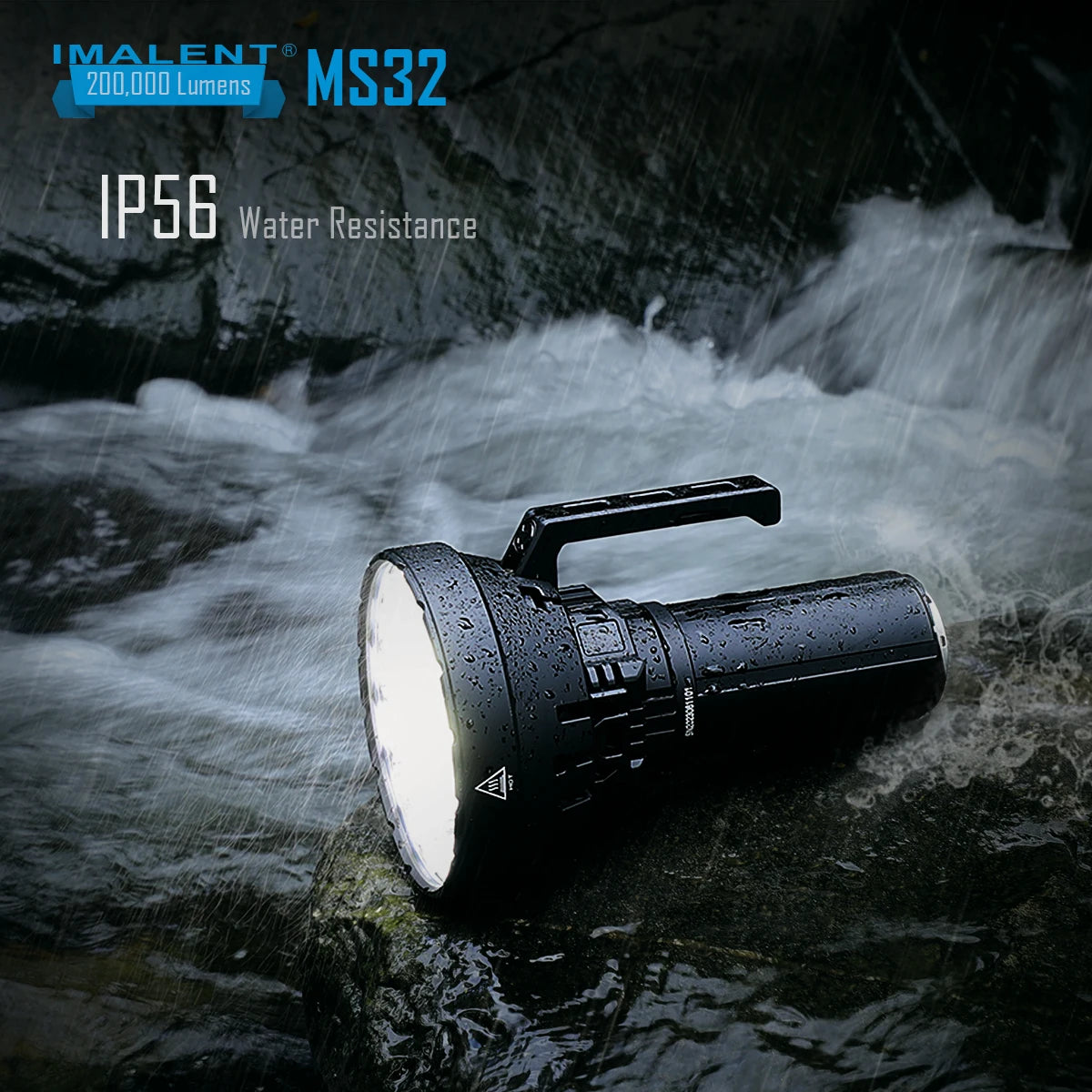 IMALENT MS32 200000 Lumen High Power LED Flashlight with 32 Cree XH70 II High Brightness, 100W Type-C Professional Searchlight