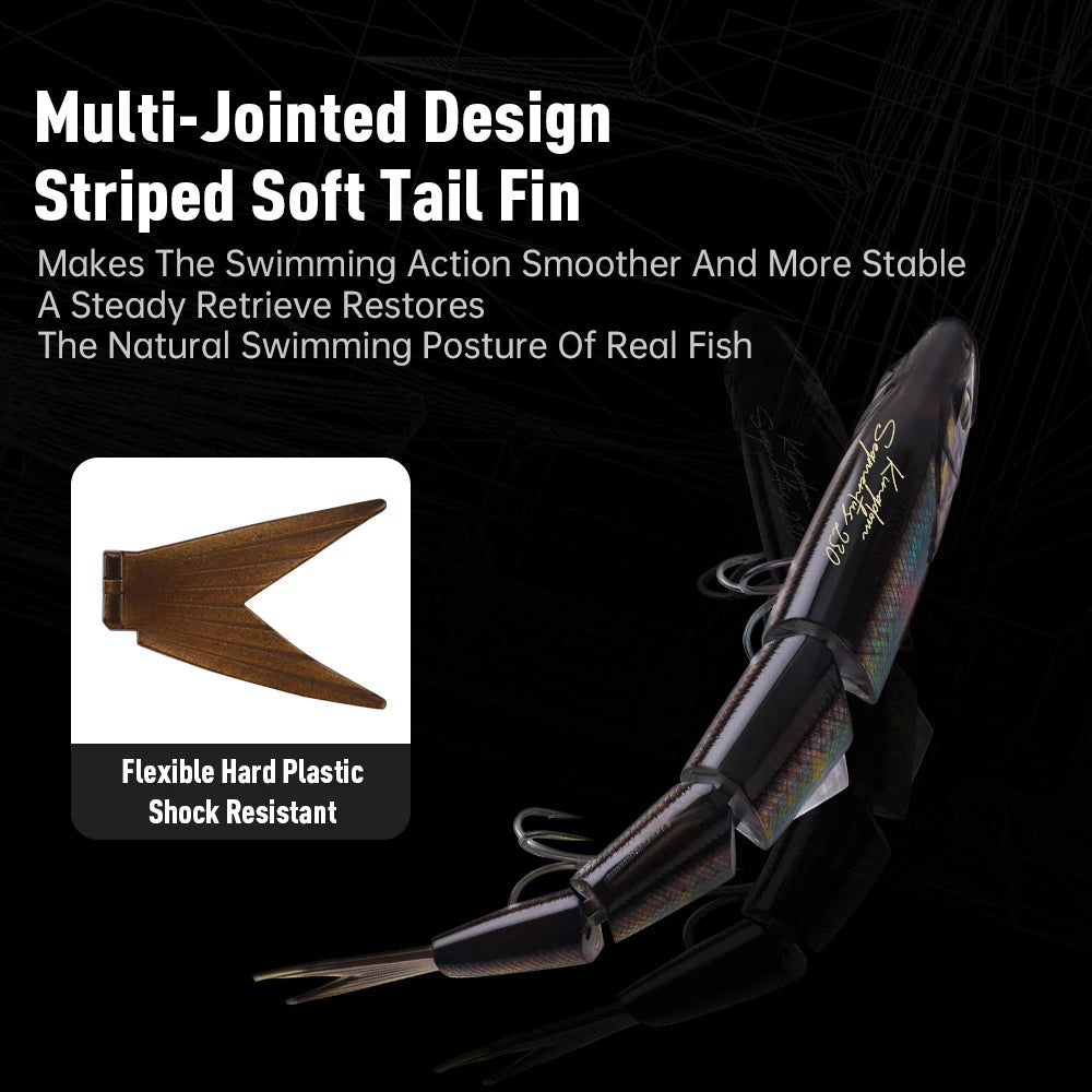 Kingdom DIY Jointed Bait 230mm 100-107g Floating Sinking Fishing Lure 4 Sections Multi Joint Hard Bait Swimbaits Bass Fishing