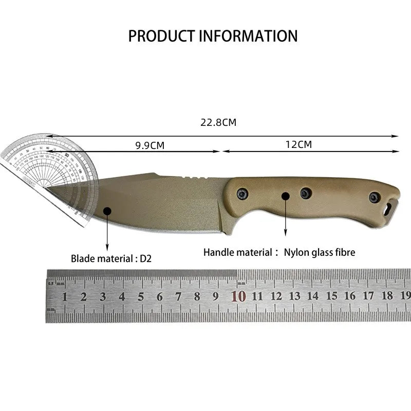 High Quality BK18/BK19 Harpoon Hunting Fixed Blade Knife D2 Blade Nylon Fiber Handle Outdoor Utility Camping Straight Knife