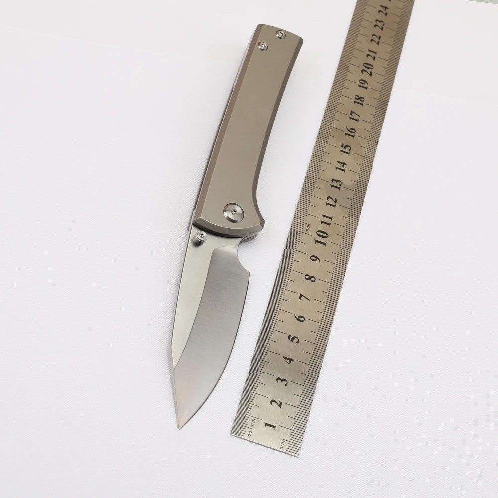 New M390 Steel Folding Knife Titanium Alloy Handle High Hardness Sharp Knife Outdoor Camping Survival Portable EDC Fruit Knife