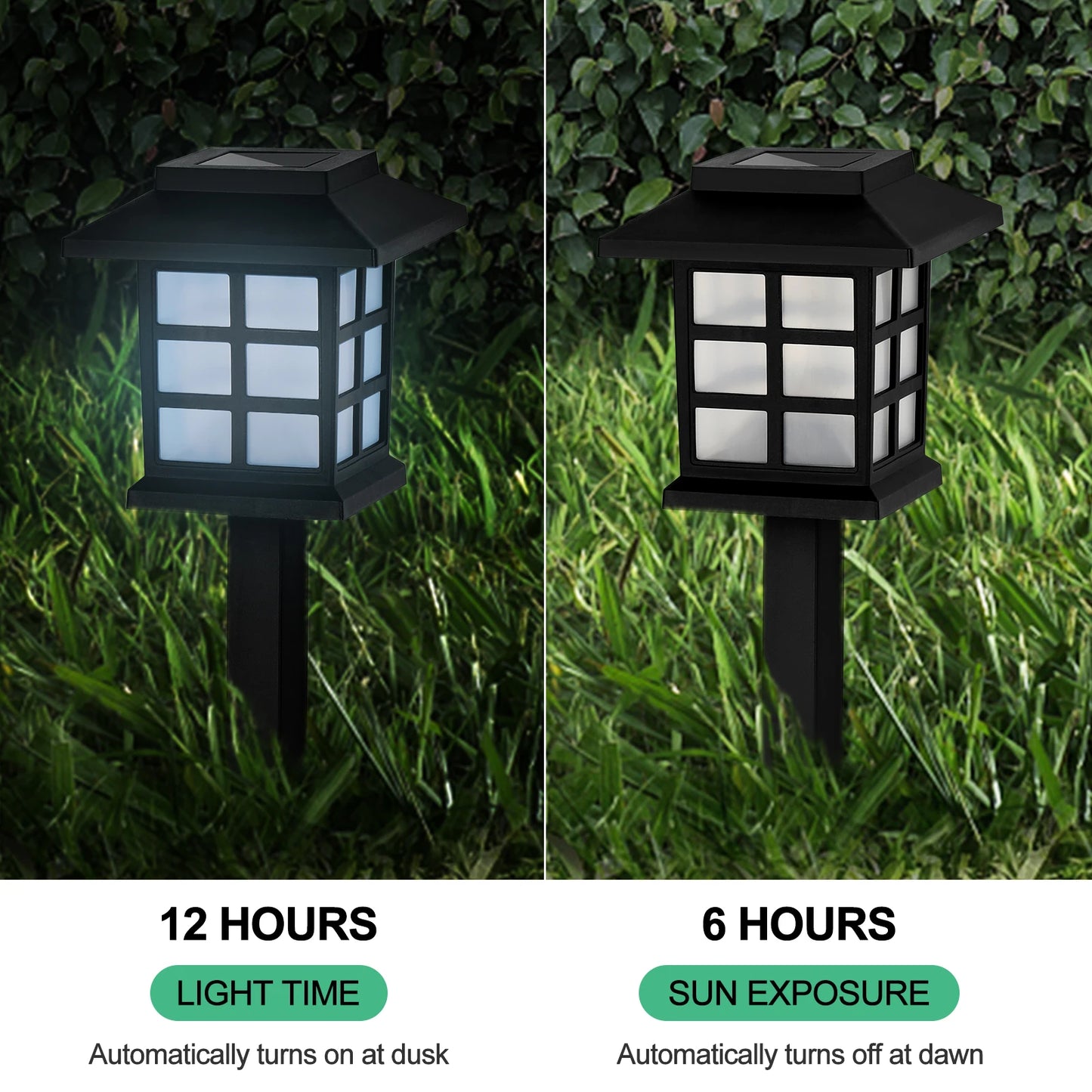 12 Pieces Set Solar Ground Plug Lights Small House Style White Light Outdoor Garden Lighting
