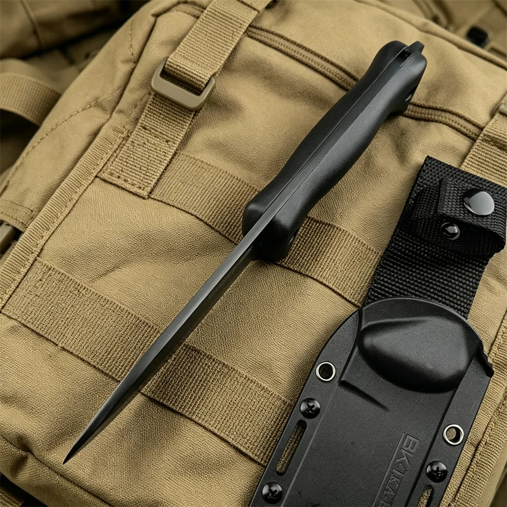 KA-BAR BK2 Hunting Fixed Blade Knife 8Cr13Mov Blade Nylon Fiber Handle with Secure-Ex Sheath Camping Knives EDC Pocket Tool