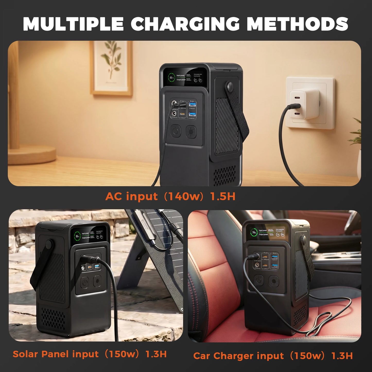 CTOLITY 200W Power Station Camping 192Wh Lifepo4 Power Bank 60000mAh Portable Charger Battery Emergency Power USB TYPE-C Port