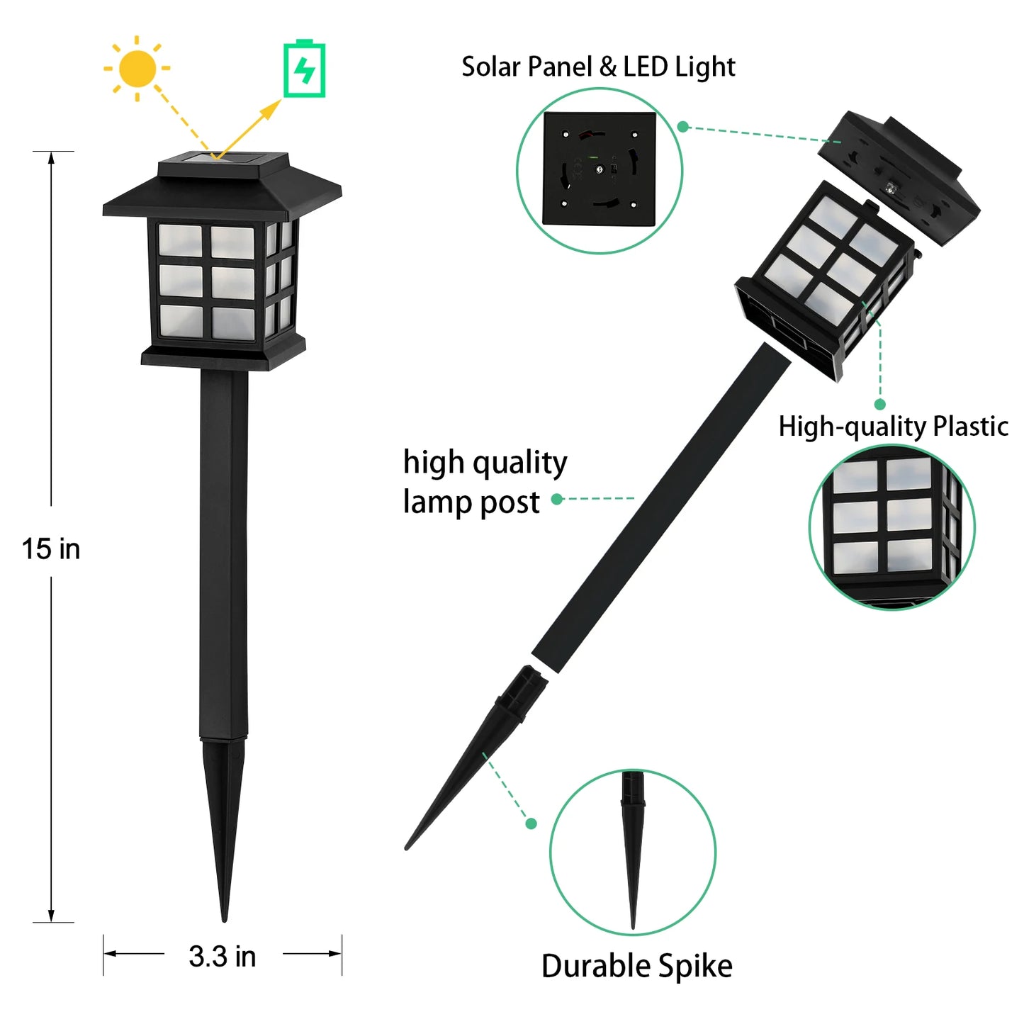 12 Pieces Set Solar Ground Plug Lights Small House Style White Light Outdoor Garden Lighting