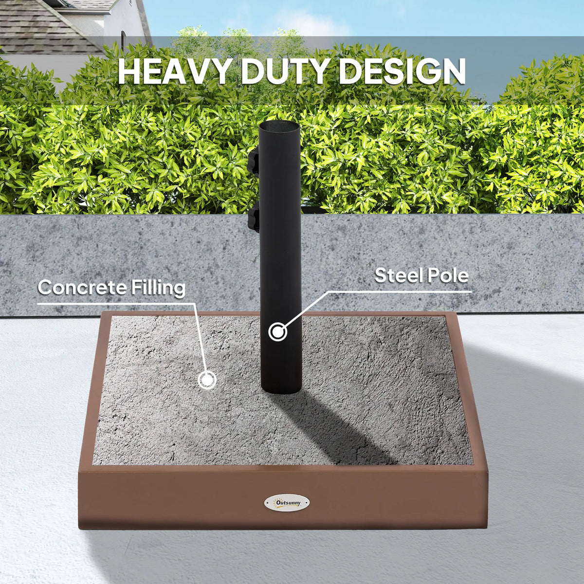 Umbrella Base 42 Lbs Umbrella Stand for 1.25"/1.5" Poles, Coffee