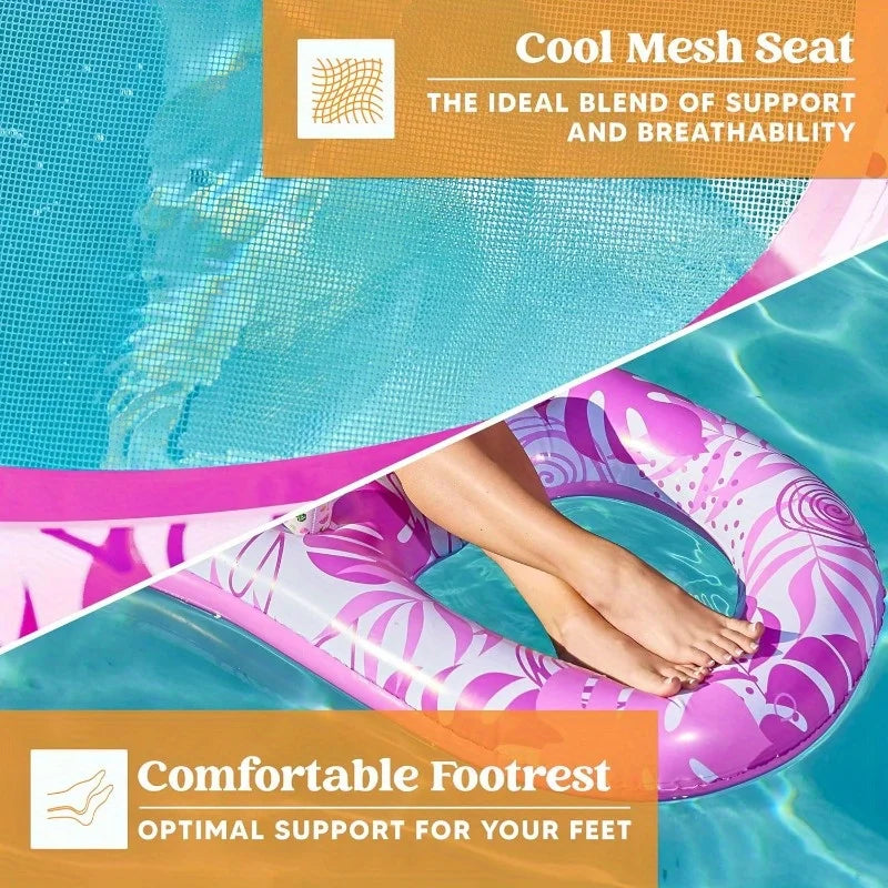 JOYFY Inflatable Adult Pool Floats Lounger Pool Float Lounge Raft Floaties Water Recliner Chair for Summer Water Party