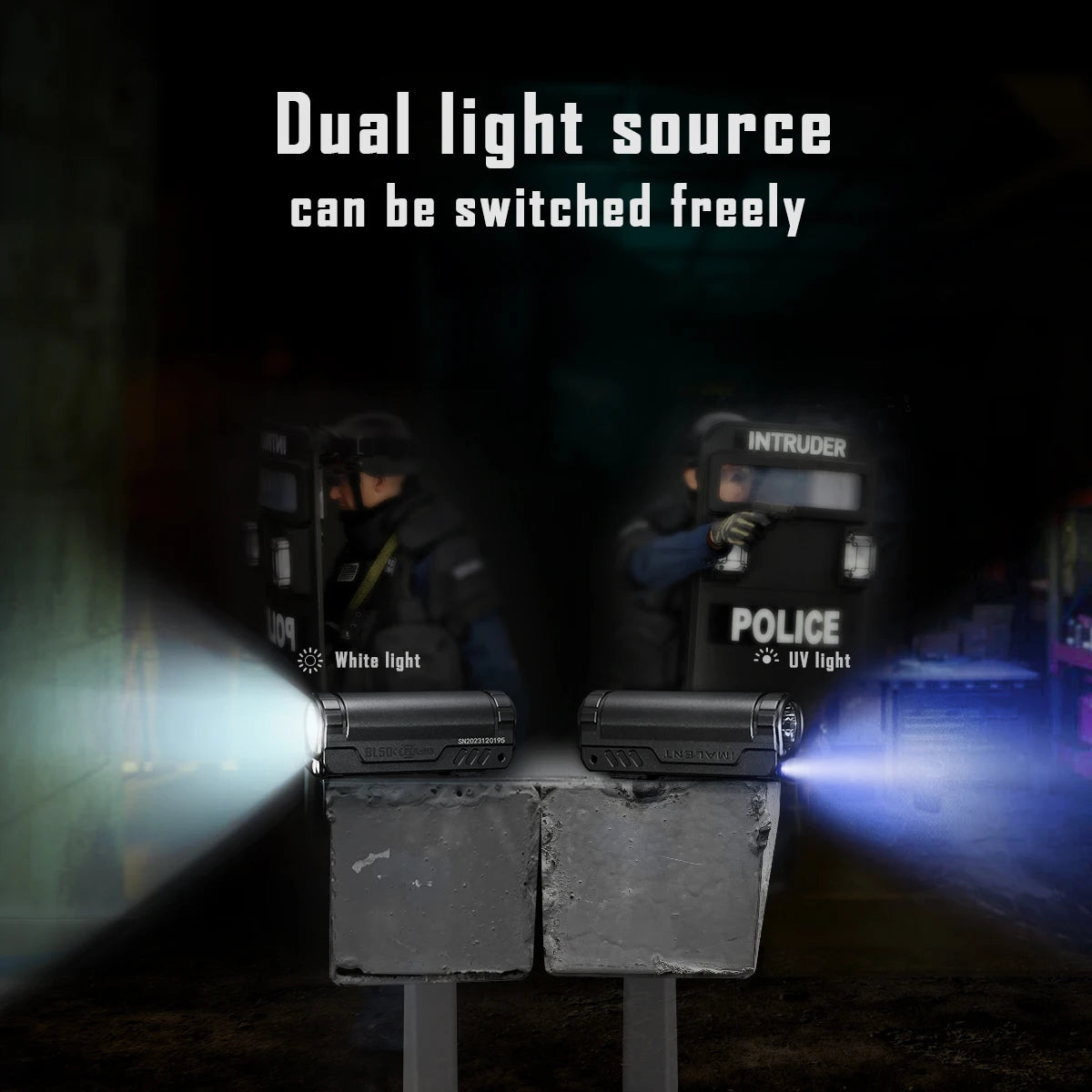 IMALENT BL50 EDC Flashlight 3600 Lumens Cree XHP50 HI LED Type-C Rechargeable Dual Light Source for Camping and Work Lights.