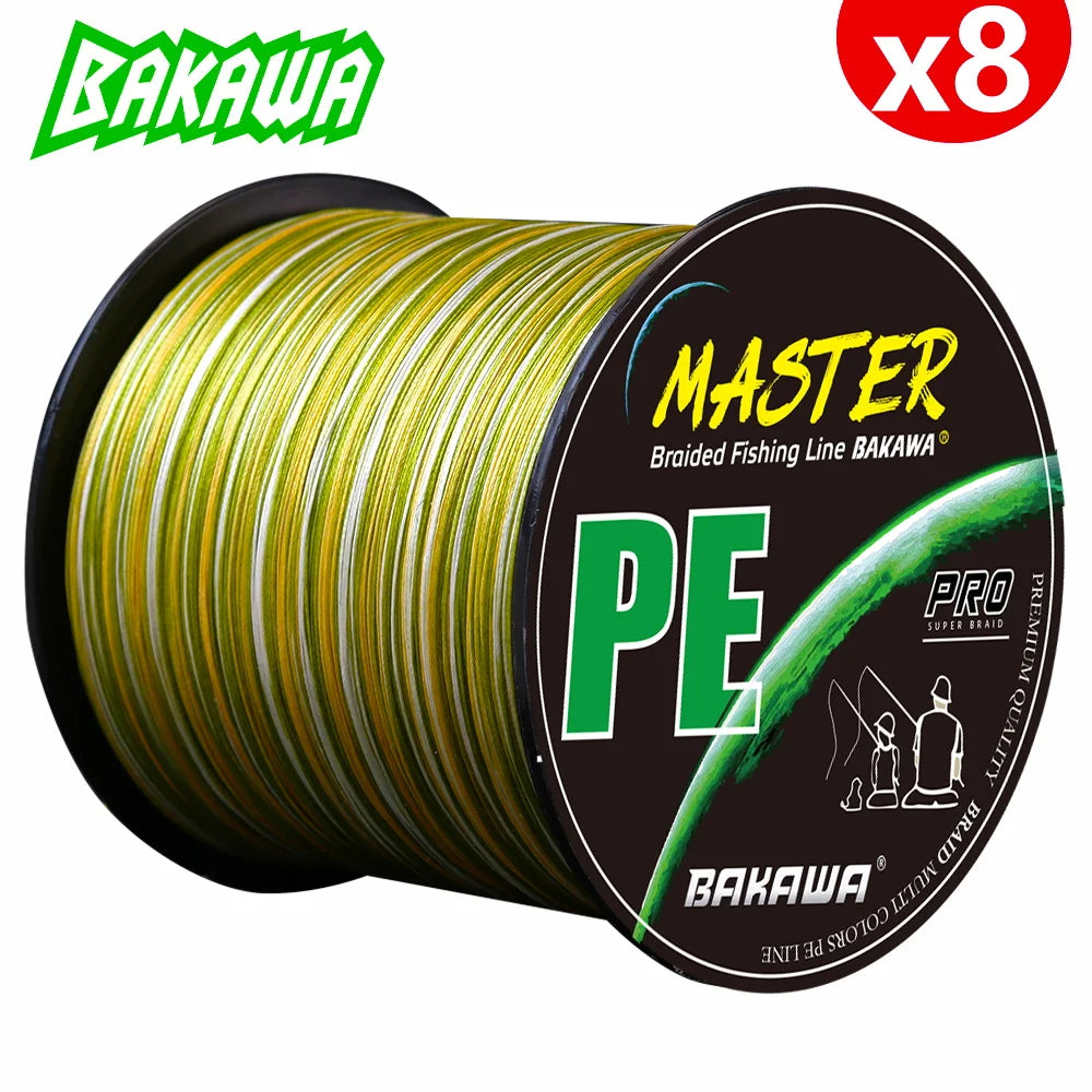 BAKAWA Braided Fishing Line X8 300M Japan PE Weave Multifilament Wire Carp Fishing Accessories Seawater and Saltwater Pesca