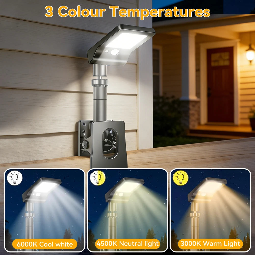 2/4PCS Clip On Solar Lights Outdoor with Motion Sensor, IP65 Waterproof, 3 Mode Clamp Solar Lights for Fence Deck Gutter Camping