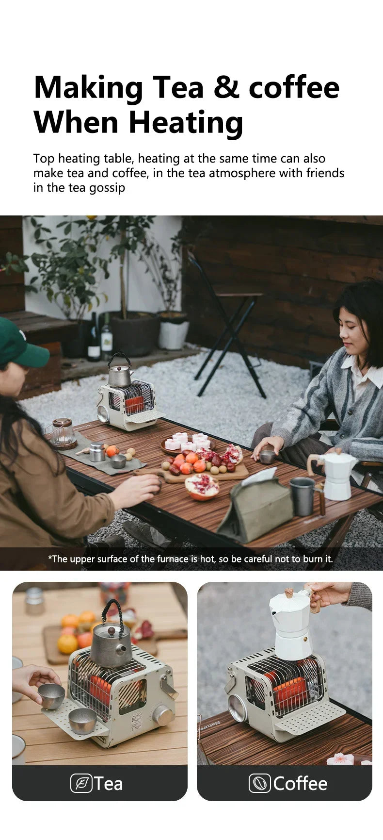 Naturehike Camp Heater Portable Space Heater for Indoor & Outdoor Use Camping Mini Cassette Heating Stove