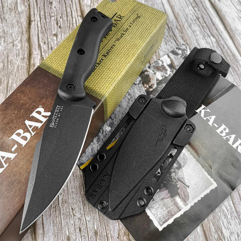 High Quality BK18/BK19 Harpoon Hunting Fixed Blade Knife D2 Blade Nylon Fiber Handle Outdoor Utility Camping Straight Knife
