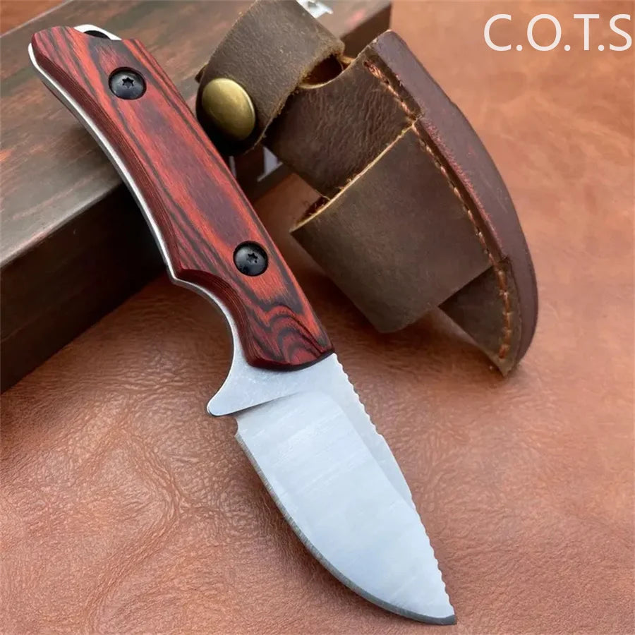 Fixed Blade Knife BM 15017 Drop Point Blade Wood Handles Hunting Camping Survival EDC with Boltaron Sheath