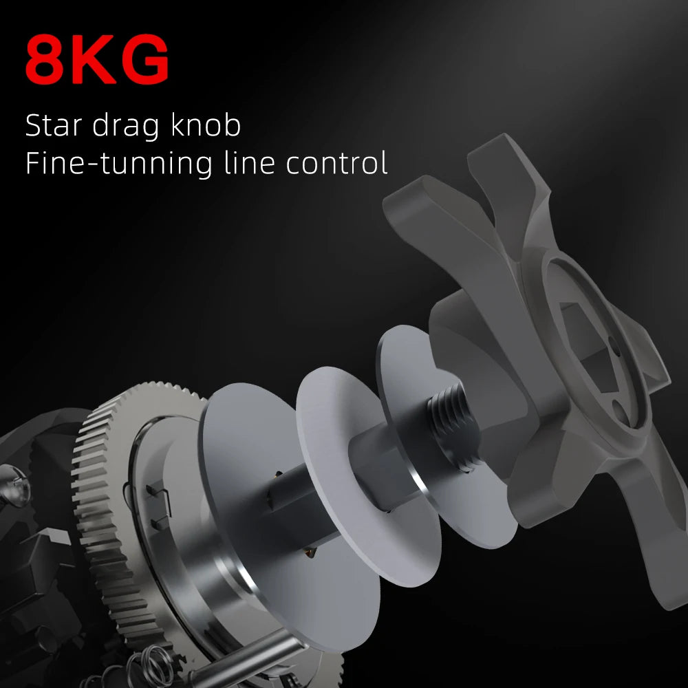 BILLINGS Baitcasting Reel 8KG Max Drag Baitcaster Fishing Reels 7.2:1 Gear Ratio Magnetic Brake System Casting Reel for Freshwater Saltwater Bass Trout Carp Fishing