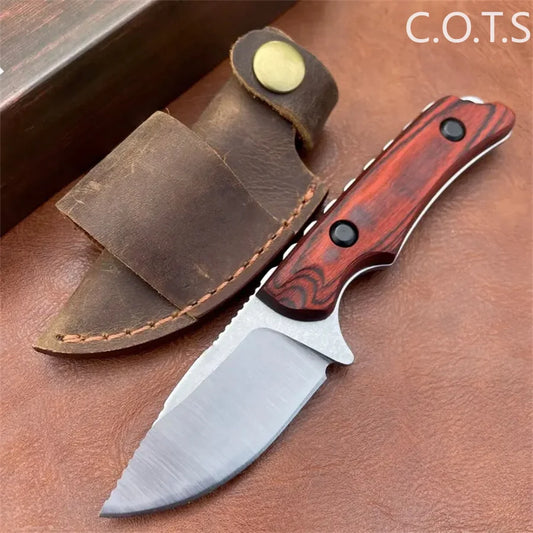 Fixed Blade Knife BM 15017 Drop Point Blade Wood Handles Hunting Camping Survival EDC with Boltaron Sheath