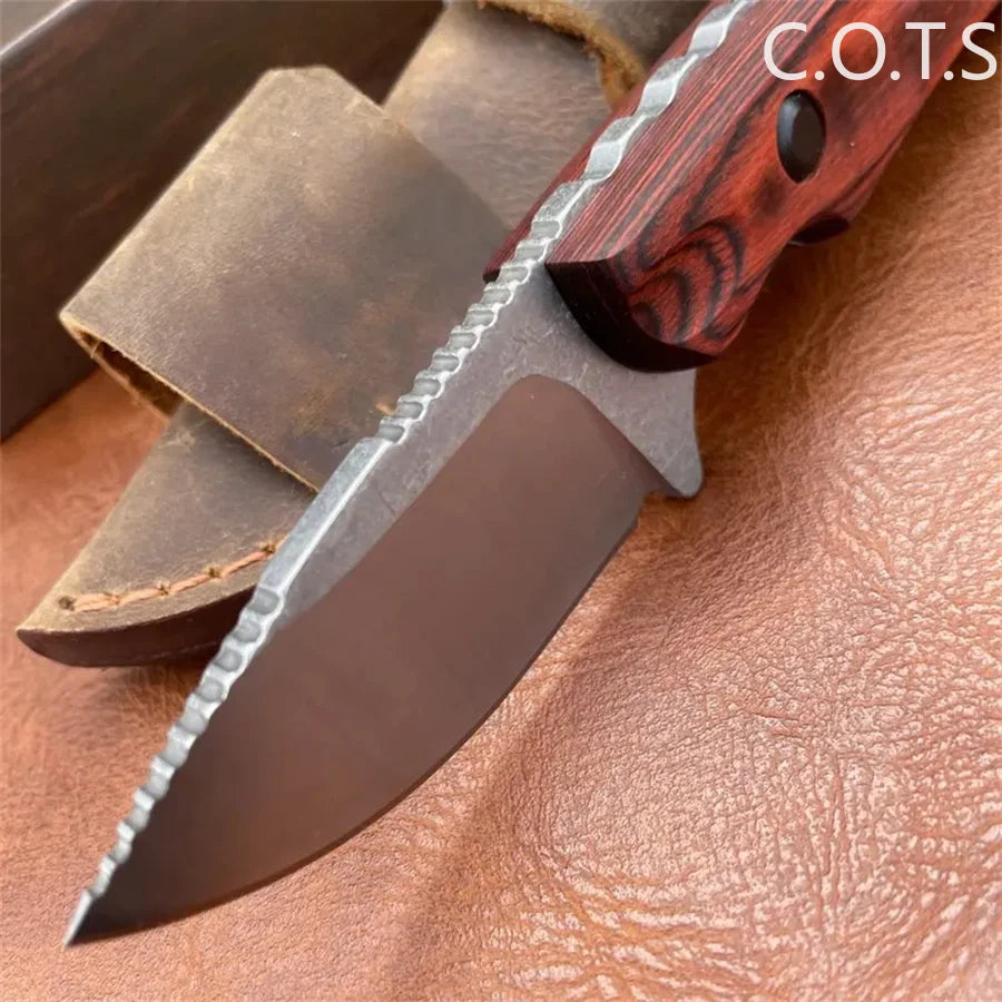 Fixed Blade Knife BM 15017 Drop Point Blade Wood Handles Hunting Camping Survival EDC with Boltaron Sheath