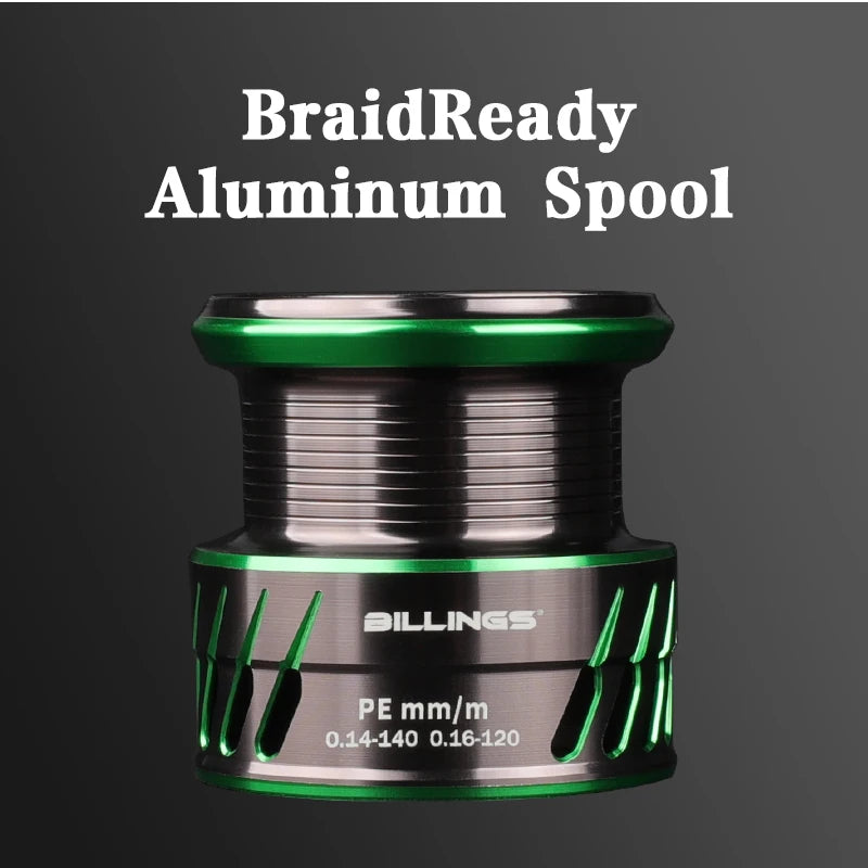 BILLINGS Spinning Reel 6KG Max Drag Double CNC Aluminum Spool 5.1:1 Gear Ratio Double Rocker 5+1BB Durable Professional No Gaps Fishing Reels for Freshwater