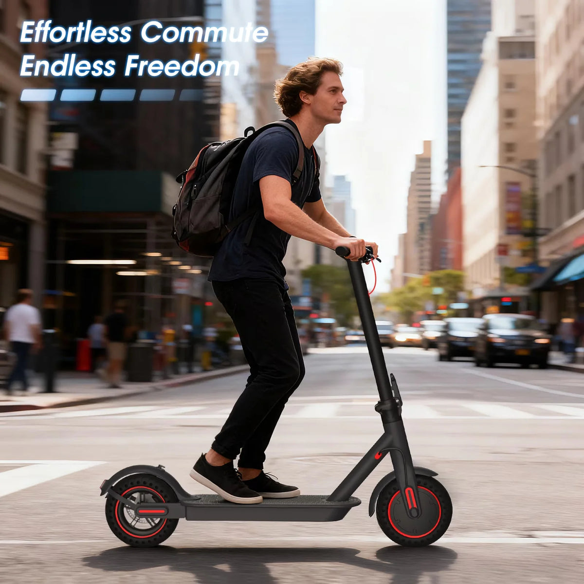 OBX Foldable 8.5'' Electric Scooter for Commuting 36V 350W Motor Escooter 16 Miles Long Range Smart Adult Electric Scooter for APP