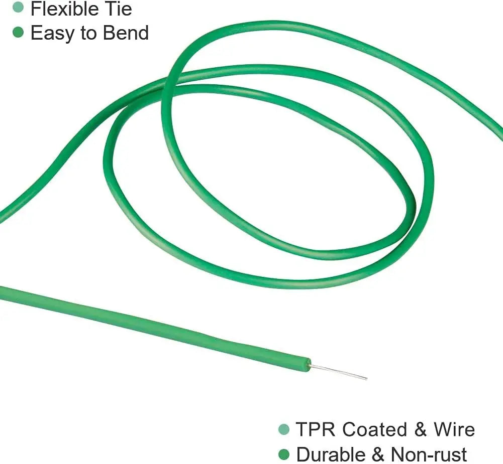 Garden Plant Twine Green Cable Ties Flexible Bendy Vine Support Twist Ties Reusable Plant Branches Rubber Coated Steel Wire