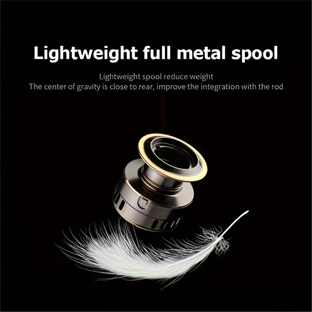 Spinning Reels with Metal Spool and Metal Rocker Arm, 5.2:1 Gear Ratio, Suitable for Both Freshwater and Saltwater Fishing