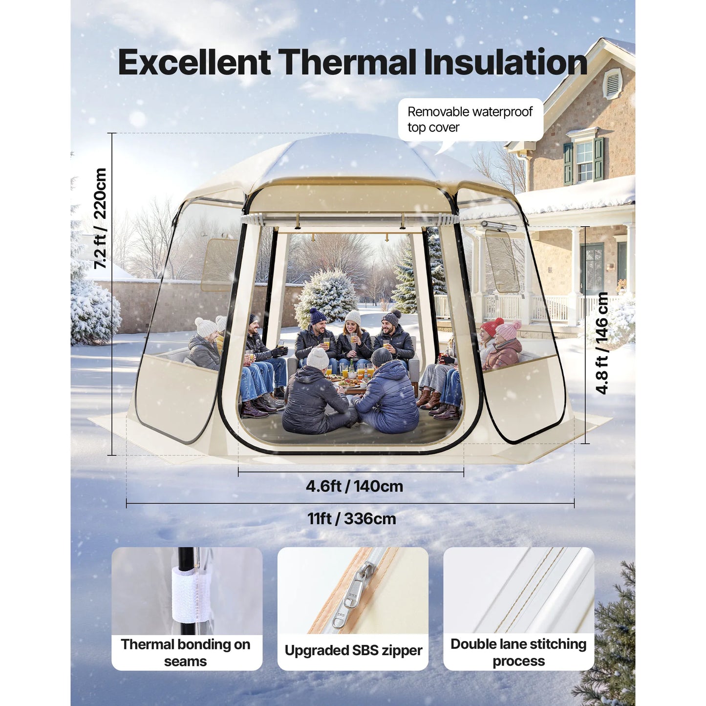 SucceBuy Pop up Bubble Tent Waterproof & UV-Resistant Clear Camping Tent Shelter Outdoor Garden Dome Igloo Tents with Windows