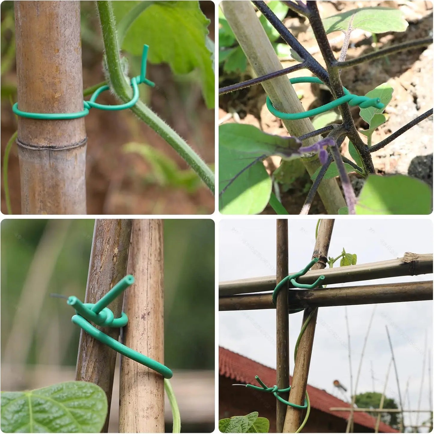 Garden Plant Twine Green Cable Ties Flexible Bendy Vine Support Twist Ties Reusable Plant Branches Rubber Coated Steel Wire