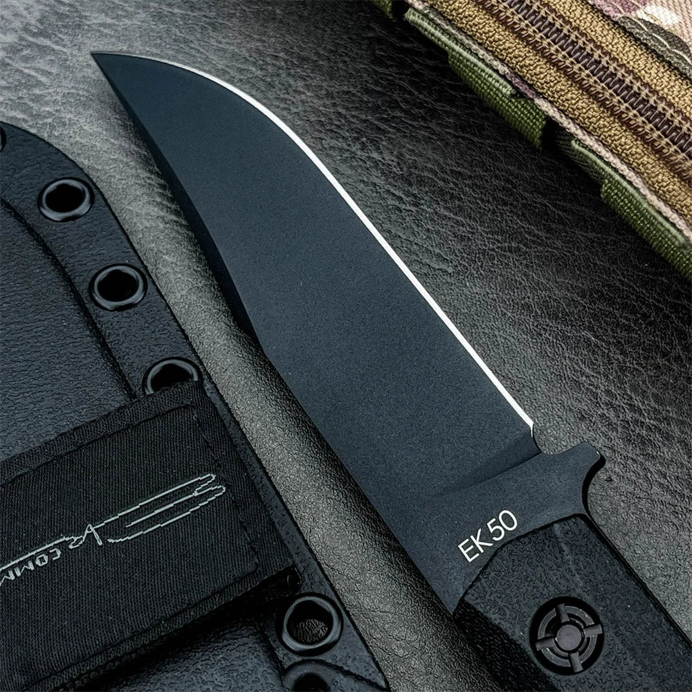KA-BAR EK50 Fixed Blade Knife with Sheath 8Cr13Mov Blade Nylon Fiber Handles Outdoor Hunting Survival Camping Utility Tool