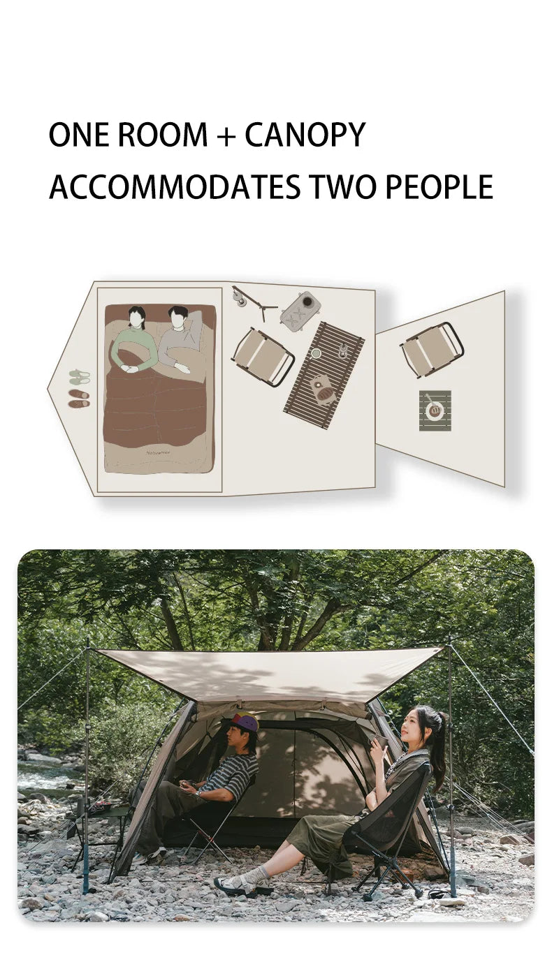 Naturehike Massif Hot Tent with Stove Jack Waterproof Windproof 4 Season Tent 2 Person Cold Weather Winter Tents for Camping