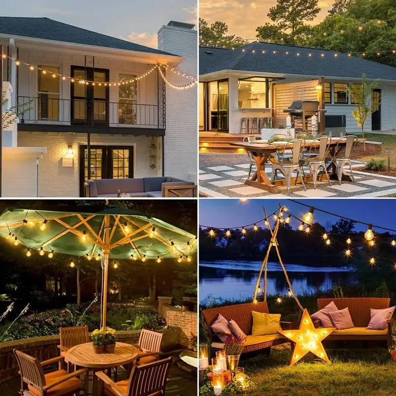 Aiopp 30M/15M G40 LED Globe String Lights Outdoor with US Plug, Bright Plastic Shatterproof Bulbs For Party Garden Garland Lamp