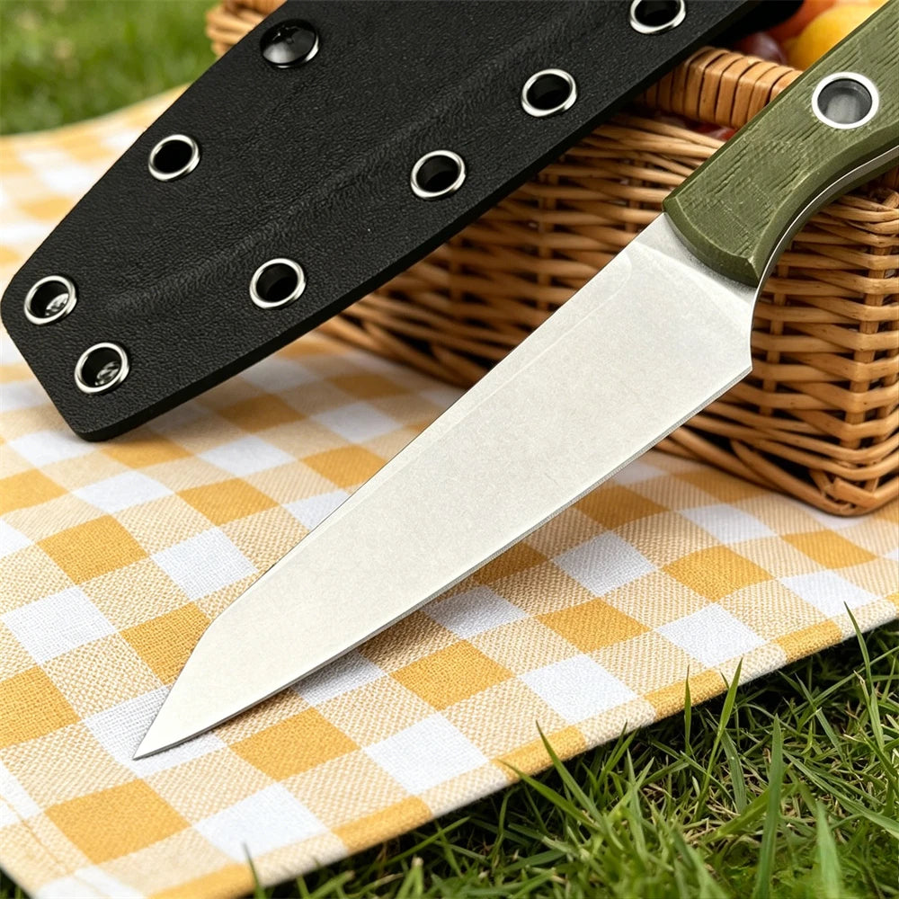 BM 4050 EDC Fixed Blade Knife, 9Cr13MoV Blade G10 Handle, Kitchen Peeling Outdoor Camping Hunting Hiking Utility Tool