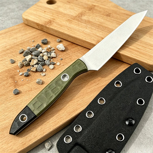 BM 4050 EDC Fixed Blade Knife, 9Cr13MoV Blade G10 Handle, Kitchen Peeling Outdoor Camping Hunting Hiking Utility Tool