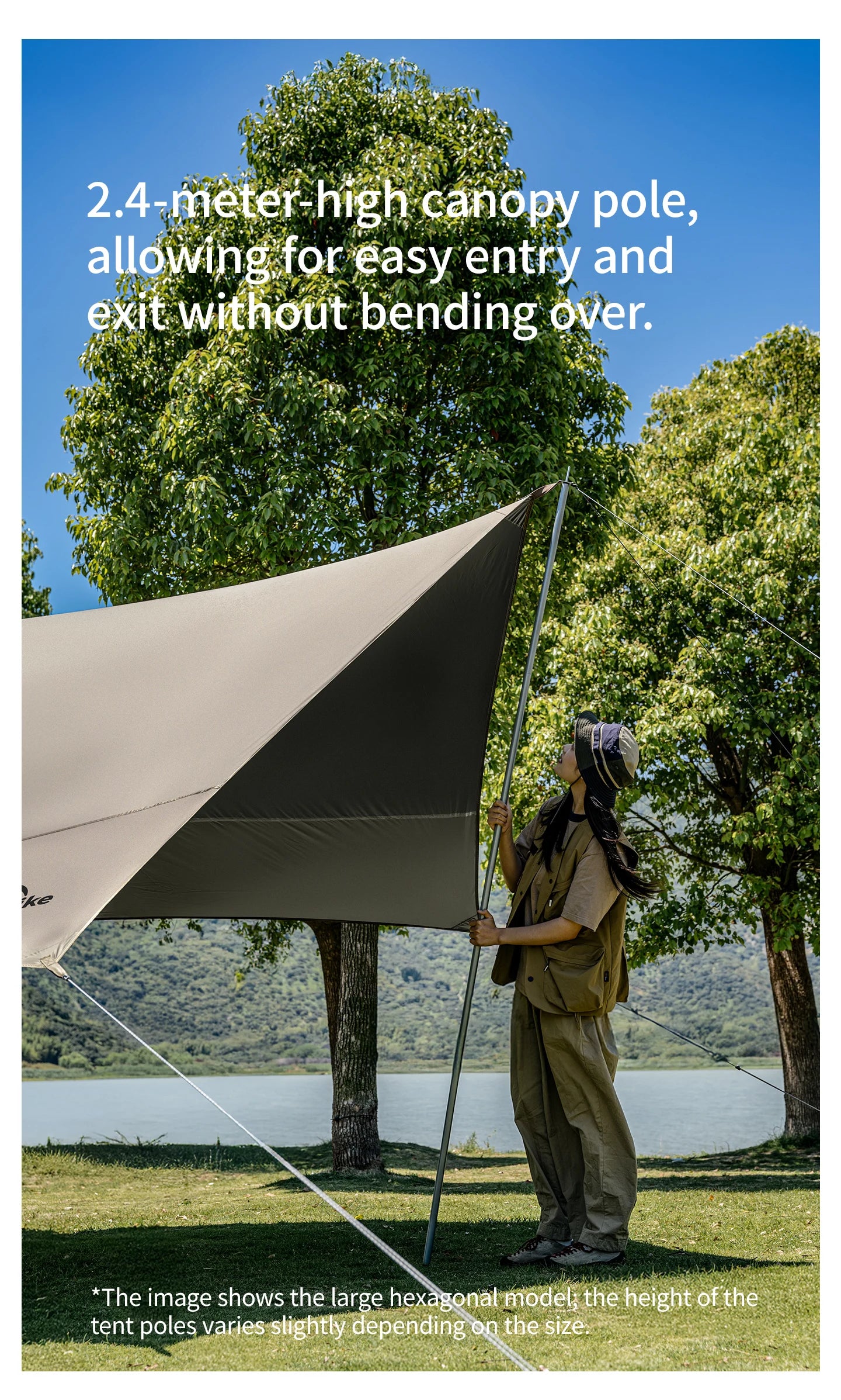 Naturehike Large Camping Waterproof Canopy Camping Sun Shelter Summer Anti-UV UPF2000+ Family Ourdoor Park Beach Tent Tarp