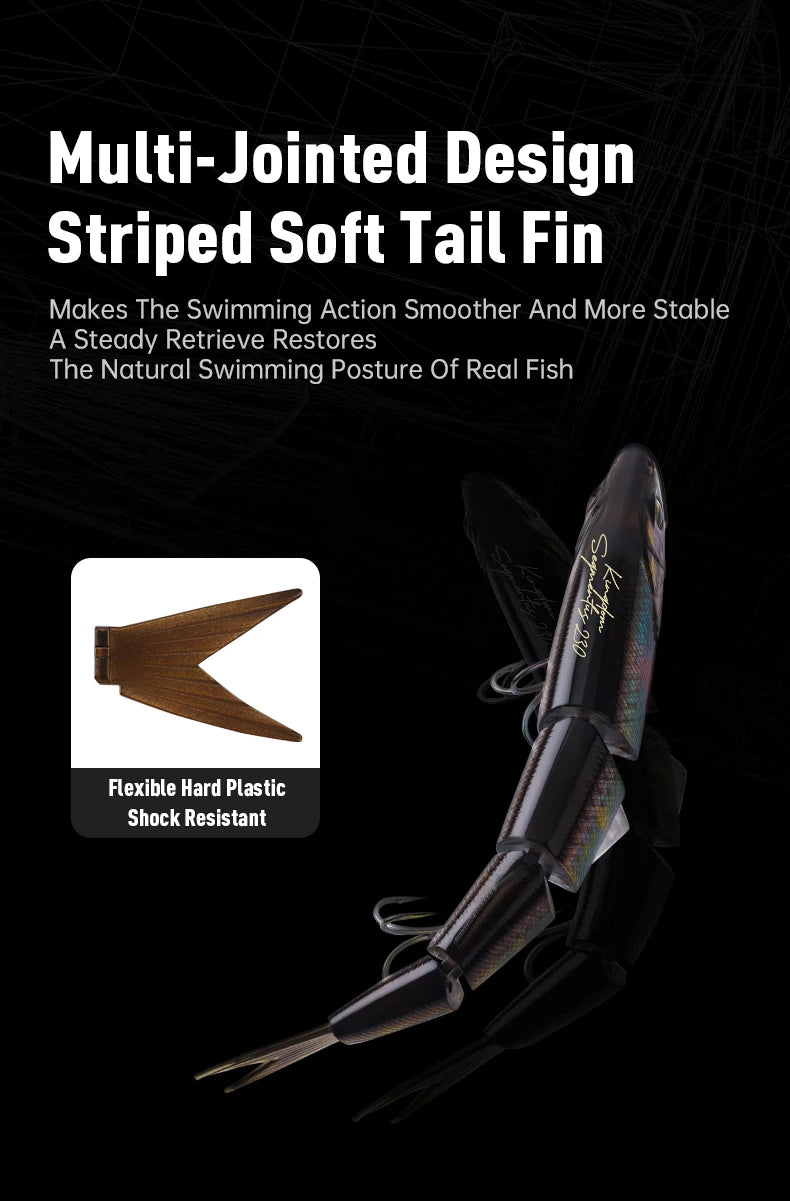 Kingdom DIY Jointed Bait 230mm 100-107g Floating Sinking Fishing Lure 4 Sections Multi Joint Hard Bait Swimbaits Bass Fishing