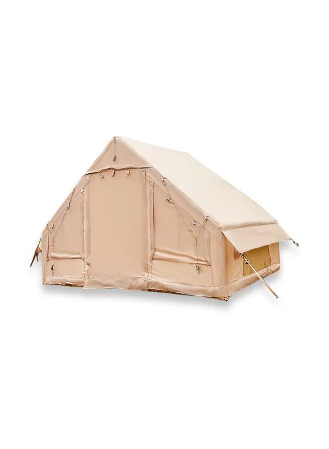 PAKICETUS Large Luxury Inflatable Camping Tent with Manual Hand Pump, Easy Setup 4 Season Anti-Snow Spacious Family Shelter, Weatherproof Air Tent for Outdoor Camping, Backyard Party & Wilderness Adventure