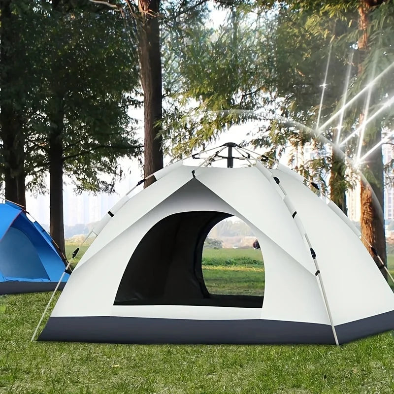 Large Auto-Pop Silver Shelter - Portable Instant Sun & Rain Tent for 3-4 People, Perfect for Beach, Camping & Travel