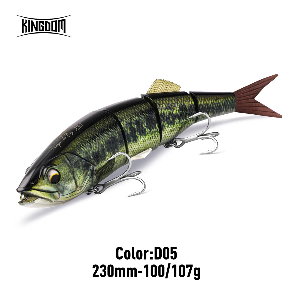 Kingdom DIY Jointed Bait 230mm 100-107g Floating Sinking Fishing Lure 4 Sections Multi Joint Hard Bait Swimbaits Bass Fishing
