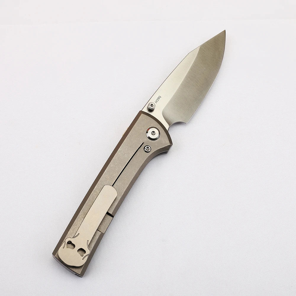 New M390 Steel Folding Knife Titanium Alloy Handle High Hardness Sharp Knife Outdoor Camping Survival Portable EDC Fruit Knife
