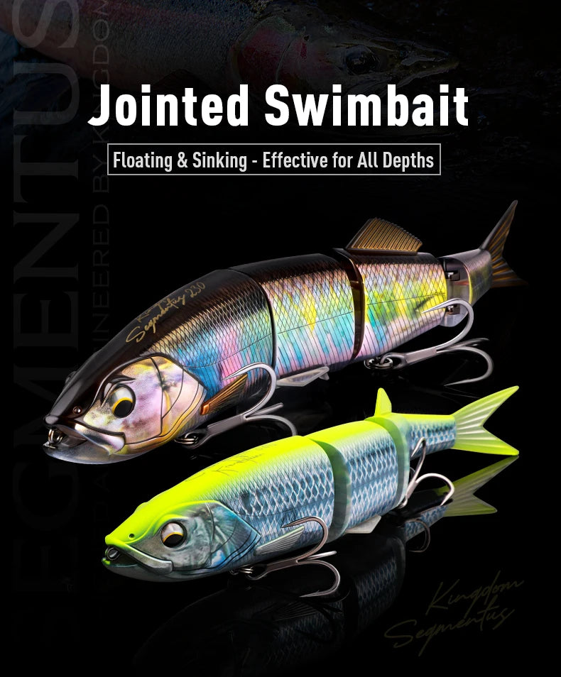 Kingdom DIY Jointed Bait 230mm 100-107g Floating Sinking Fishing Lure 4 Sections Multi Joint Hard Bait Swimbaits Bass Fishing