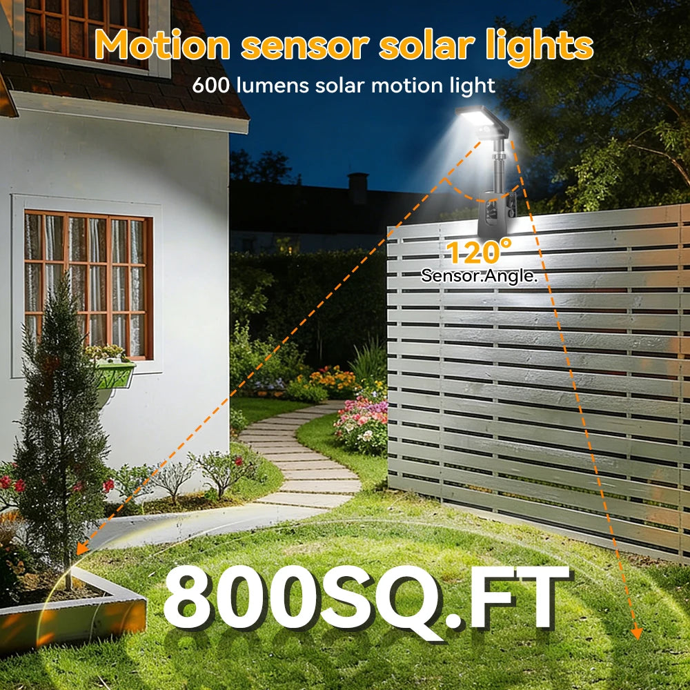2/4PCS Clip On Solar Lights Outdoor with Motion Sensor, IP65 Waterproof, 3 Mode Clamp Solar Lights for Fence Deck Gutter Camping