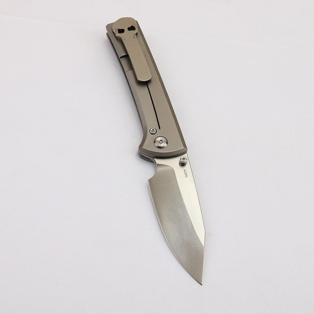 New M390 Steel Folding Knife Titanium Alloy Handle High Hardness Sharp Knife Outdoor Camping Survival Portable EDC Fruit Knife