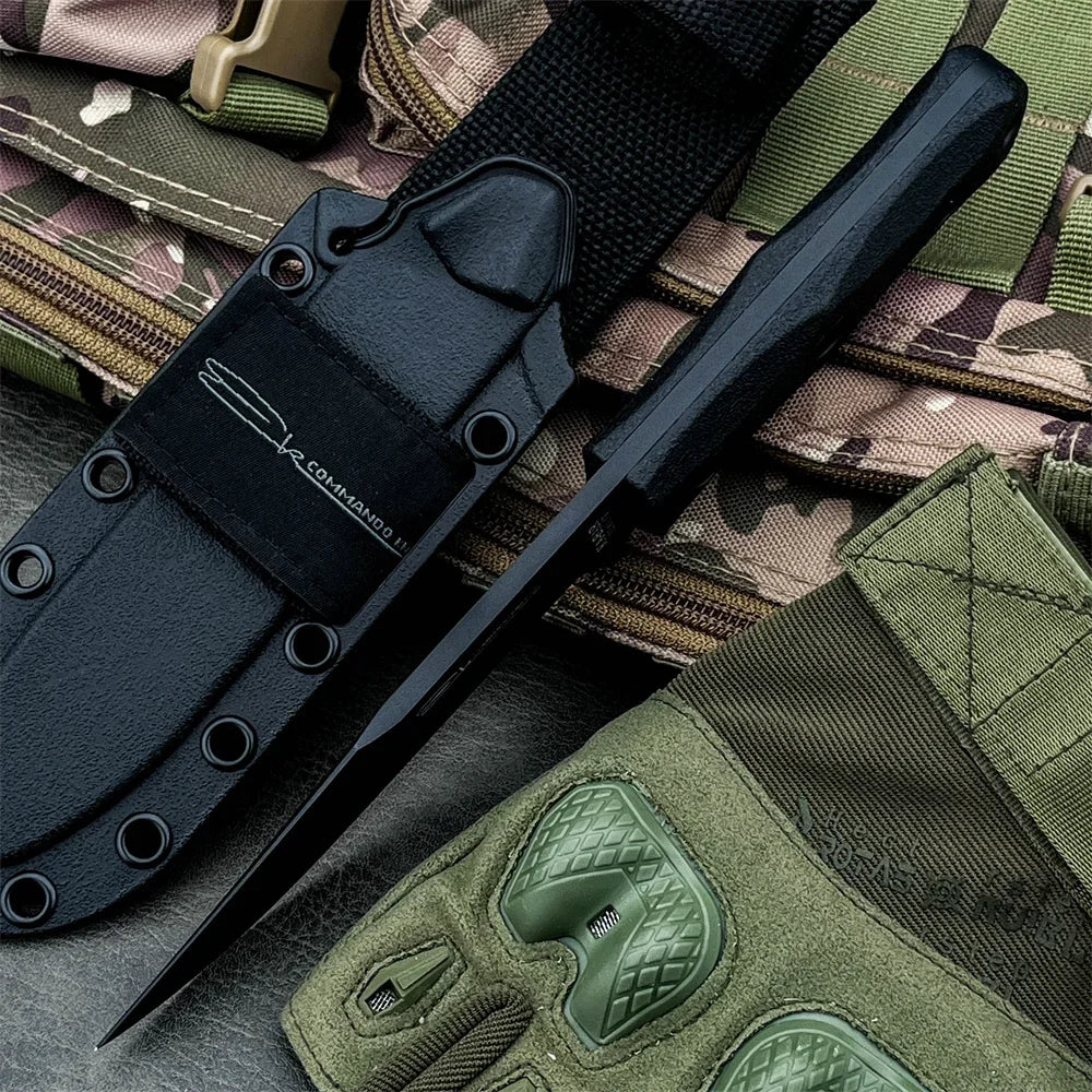 KA-BAR EK50 Fixed Blade Knife with Sheath 8Cr13Mov Blade Nylon Fiber Handles Outdoor Hunting Survival Camping Utility Tool