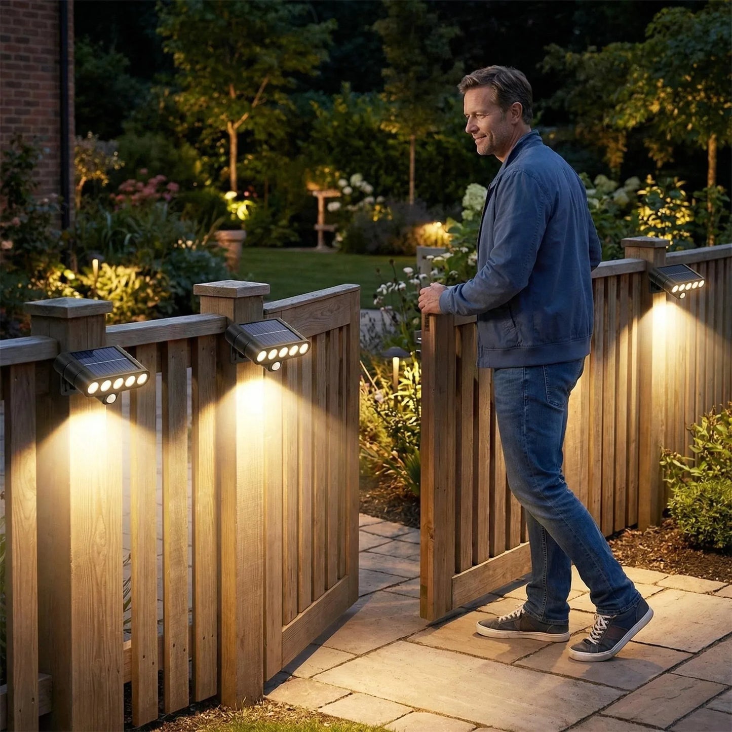 4 PACK Solar Outdoor Spotlights 1200mAh Lawn Flag Lights Landscape LED Ground Lights Walkway Driveway Landscape Camping Li-ion 18650 battery Gardens Trees And Courtyards Pathway Lights Lamp